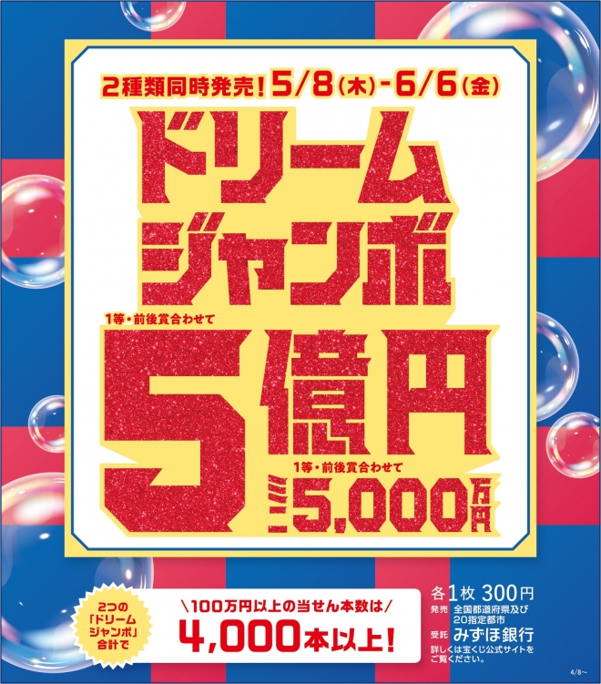 『ドリームジャンボ宝くじ』発売のお知らせ