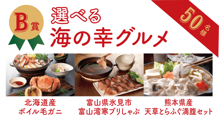 B賞 選べる海の幸グルメ 50名様